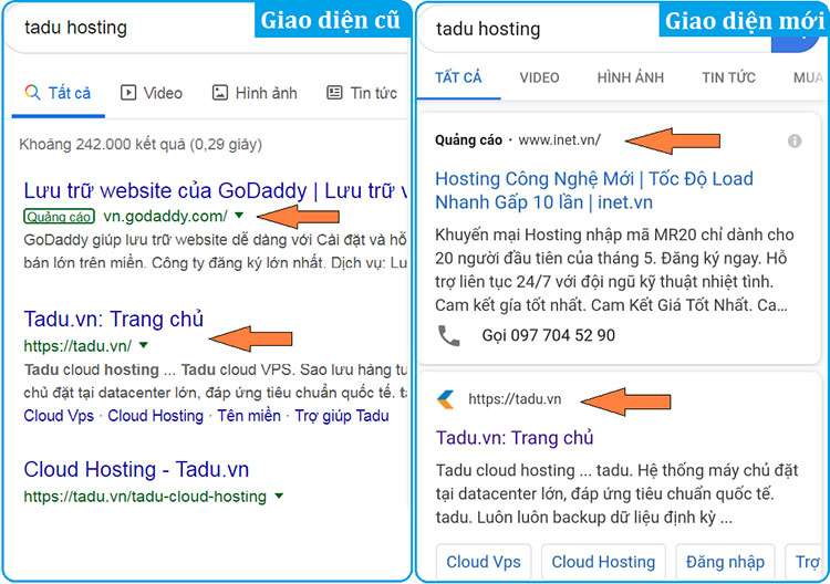 google cập nhật giao diện trang kết quả tìm kiếm